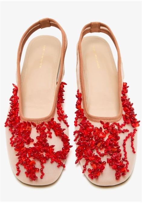 Red and beige Embroidered ballet flats Dries Van Noten - women DRIES VAN NOTEN | WS2511617300